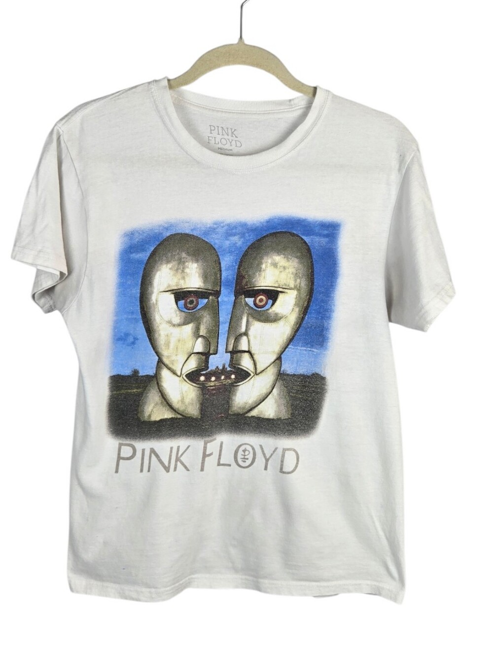 Pink Floyd Graphic Tee Reprint Division Bell Band Tour White Medium